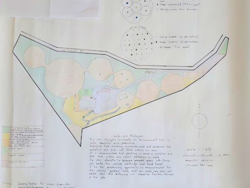 A hand-drawn permaculture design by Garry Foster