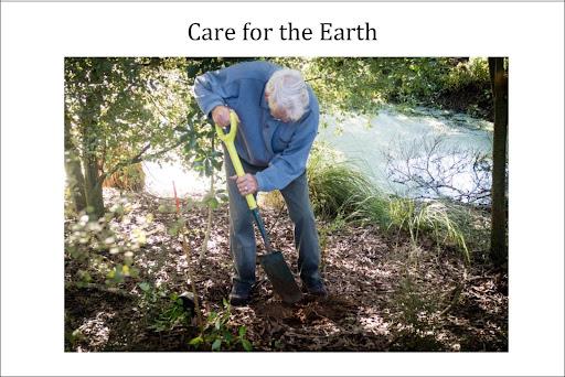 Permaculture Prinicple: Care for the Earth - person digging in the garden