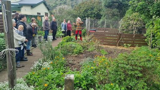 Doris explains the different micro climates of her permaculture garden