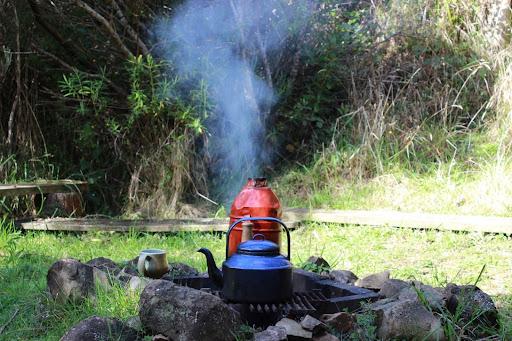 making tea on the fire